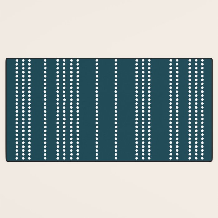 Ethnic Spotted Stripes in Teal Desk Mat Gallery Image 3