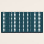 Ethnic Spotted Stripes in Teal Desk Mat Gallery Image 3