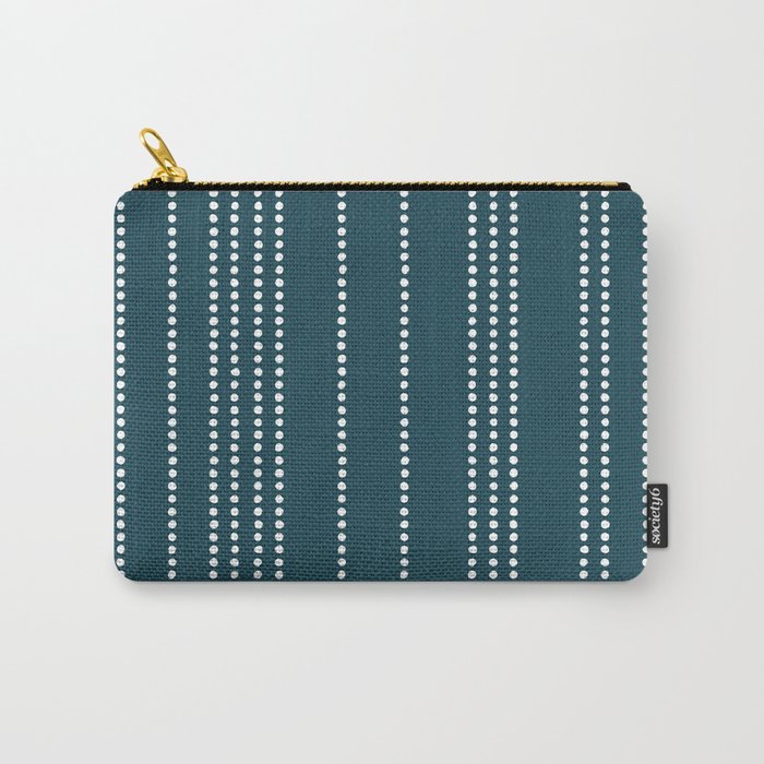 Ethnic Spotted Stripes in Teal Carry All Pouch Gallery Image 1