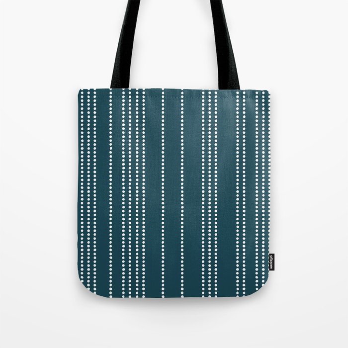 Ethnic Spotted Stripes in Teal Tote Bag Gallery Image 1