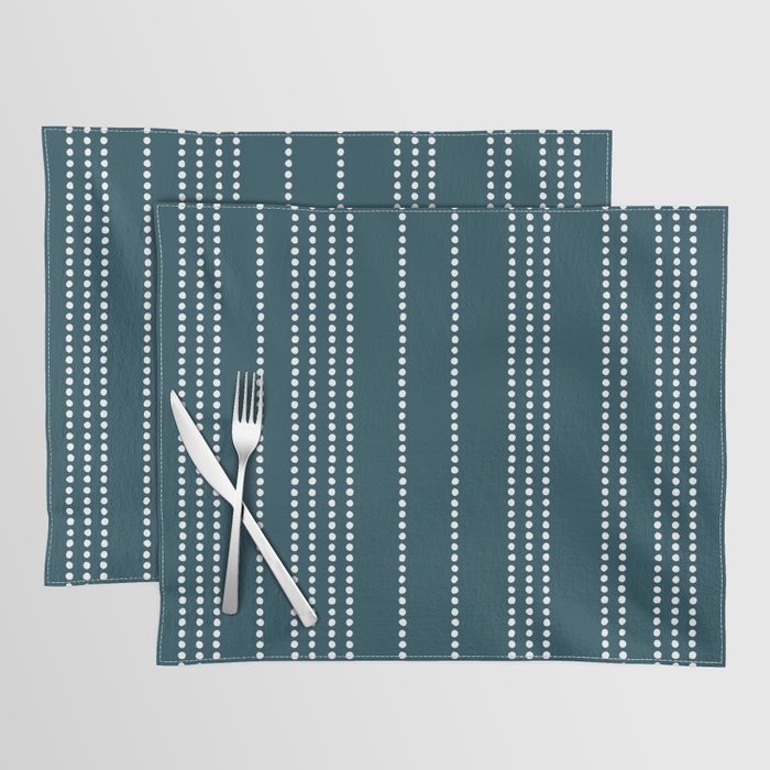 Ethnic Spotted Stripes in Teal Placemat Gallery Image 1