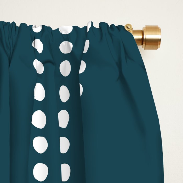 Ethnic Spotted Stripes in Teal Window Curtain Gallery Image 2