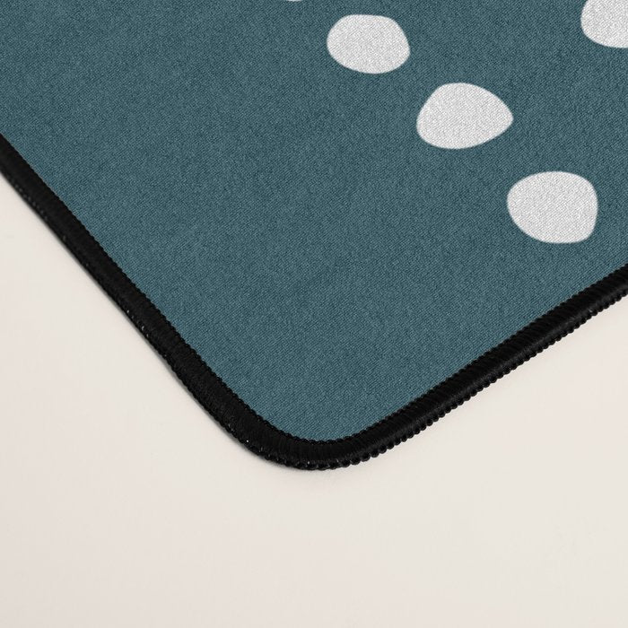 Ethnic Spotted Stripes in Teal Desk Mat Gallery Image 4