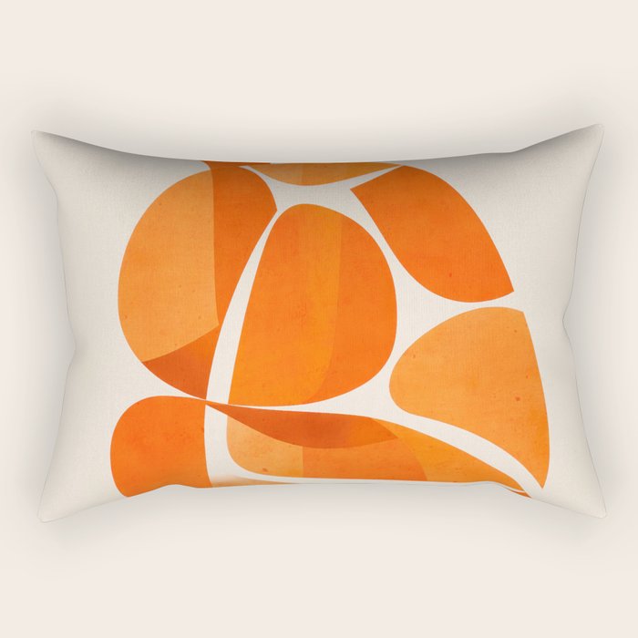 Abstract Turtle in Orange Rectangular Pillow Gallery Image 2