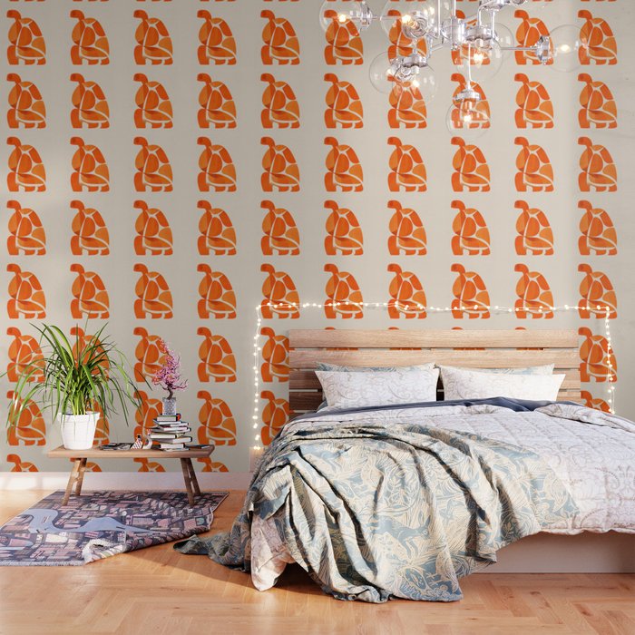 Abstract Turtle in Orange Wallpaper Gallery Image 3