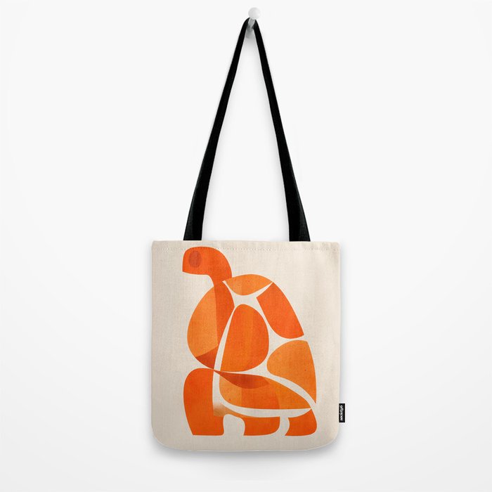 Abstract Turtle in Orange Tote Bag Gallery Image 2