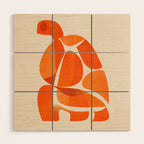Abstract Turtle in Orange Wood Wall Art Gallery Image 1