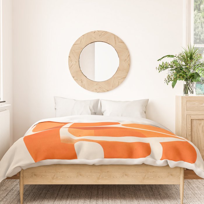 Abstract Turtle in Orange Duvet Cover Gallery Image 3