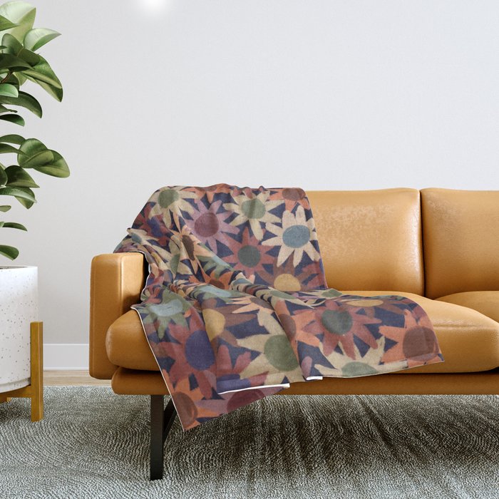 Hand Drawn Florals #6 Throw Blanket Gallery Image 1