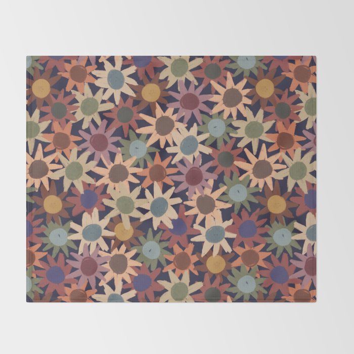 Hand Drawn Florals #6 Throw Blanket Gallery Image 2