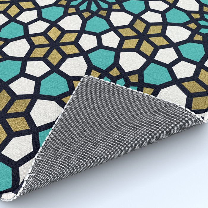 Persian Mosaic - Turquoise & Gold Palette Rug Gallery Image 4