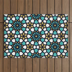 Persian Mosaic - Turquoise & Gold Palette Outdoor Rug Gallery Image 1