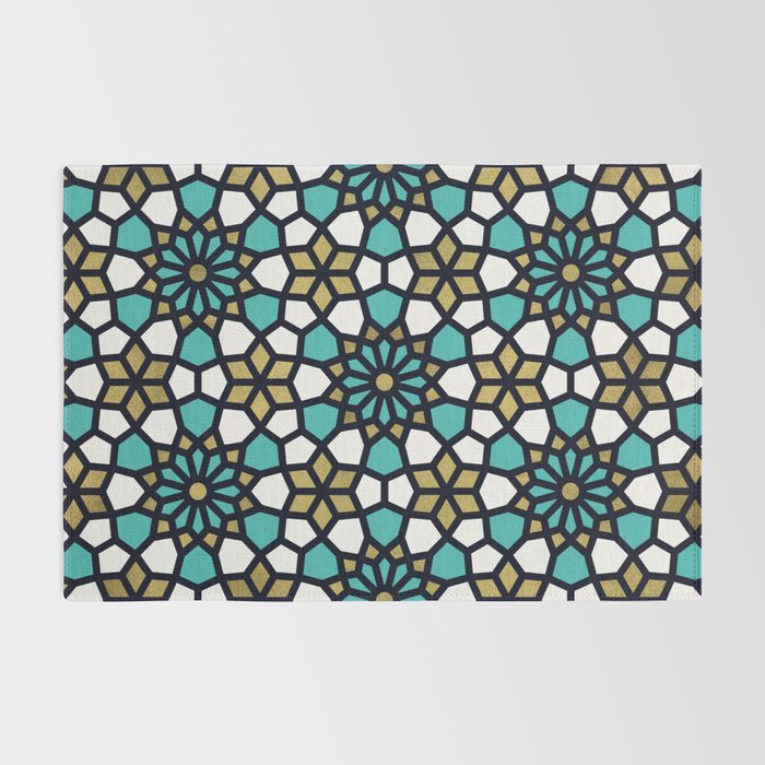Persian Mosaic - Turquoise & Gold Palette Rug Gallery Image 2