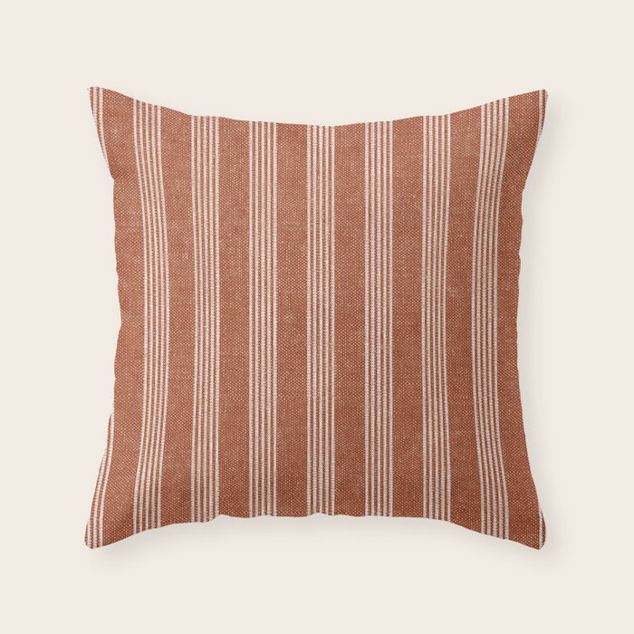 wynwood vertical stripes - ginger Throw Pillow Gallery Image 6
