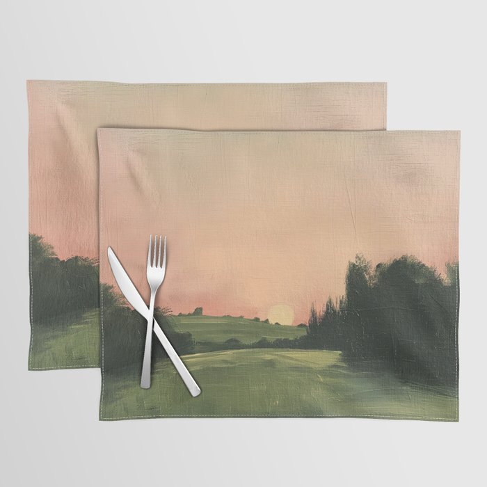 Country pink sunset Placemat Gallery Image 1