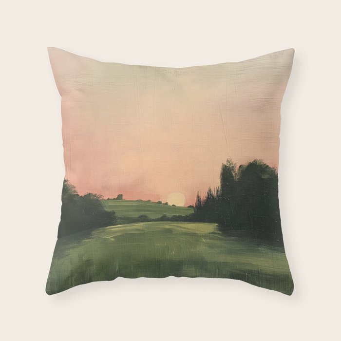 Country pink sunset Throw Pillow Gallery Image 6