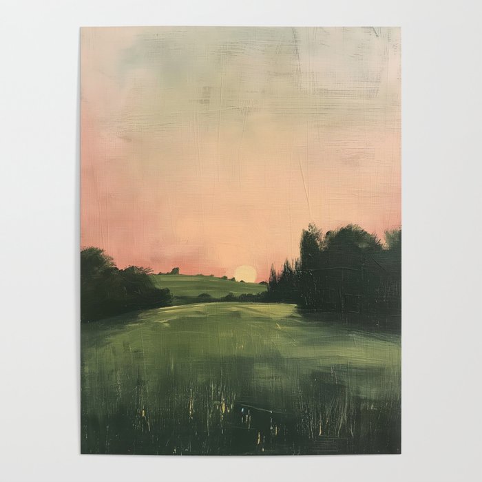 Country pink sunset Poster Gallery Image 1