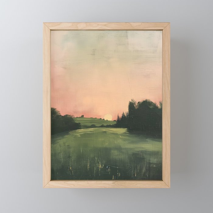 Country pink sunset Mini Art Print Gallery Image 1