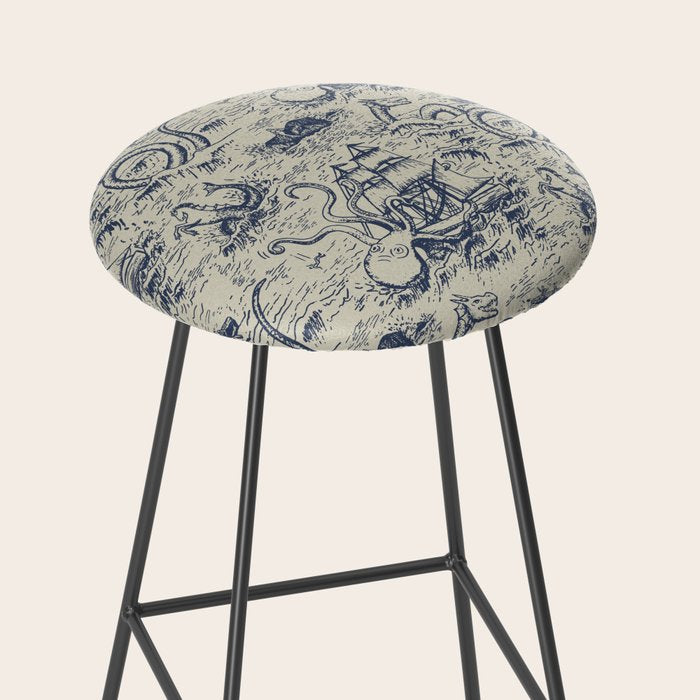 Mythical Sea Creatures Toile de Jouy Stool Gallery Image 2