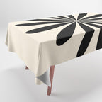 Big Daisy Retro Minimalist Black and Almond Cream Tablecloth Gallery Image 1