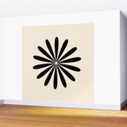 Big Daisy Retro Minimalist Black and Almond Cream Wall Mural Gallery Image 2