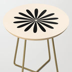 Big Daisy Retro Minimalist Black and Almond Cream Side Table Gallery Image 2