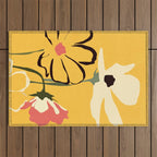 Modern Abstract Art Flowers 10 Outdoor Rug Gallery Image 1