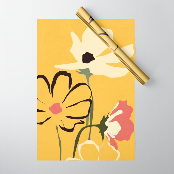 Modern Abstract Art Flowers 10 Wrapping Paper Gallery Image 1