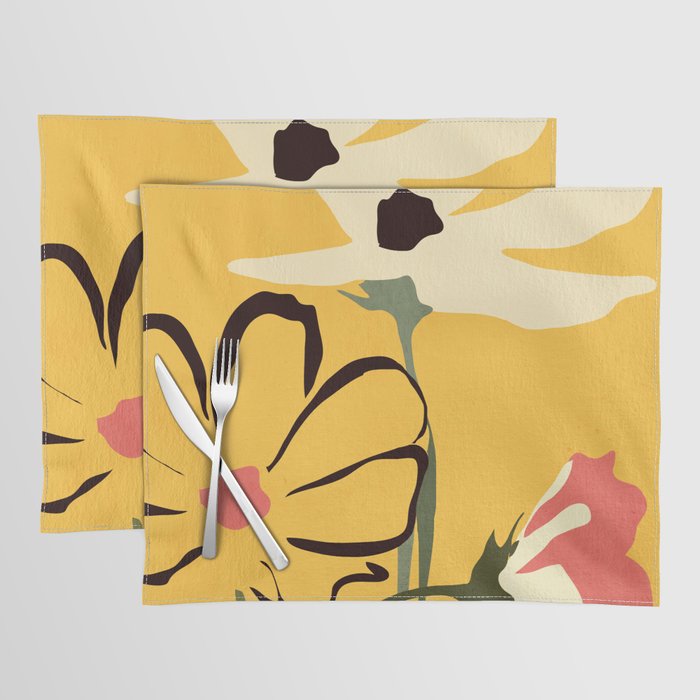 Modern Abstract Art Flowers 10 Placemat Gallery Image 1