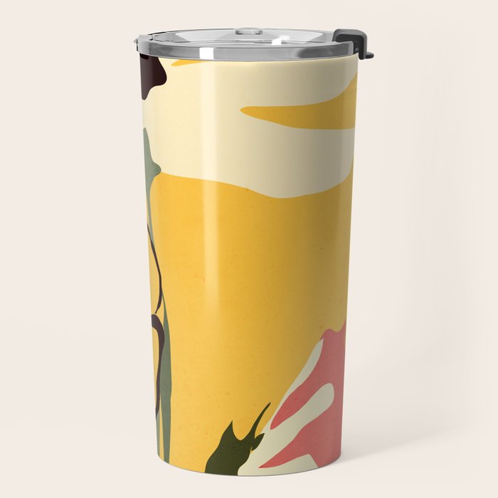 Modern Abstract Art Flowers 10 Travel Mug Gallery Image 2