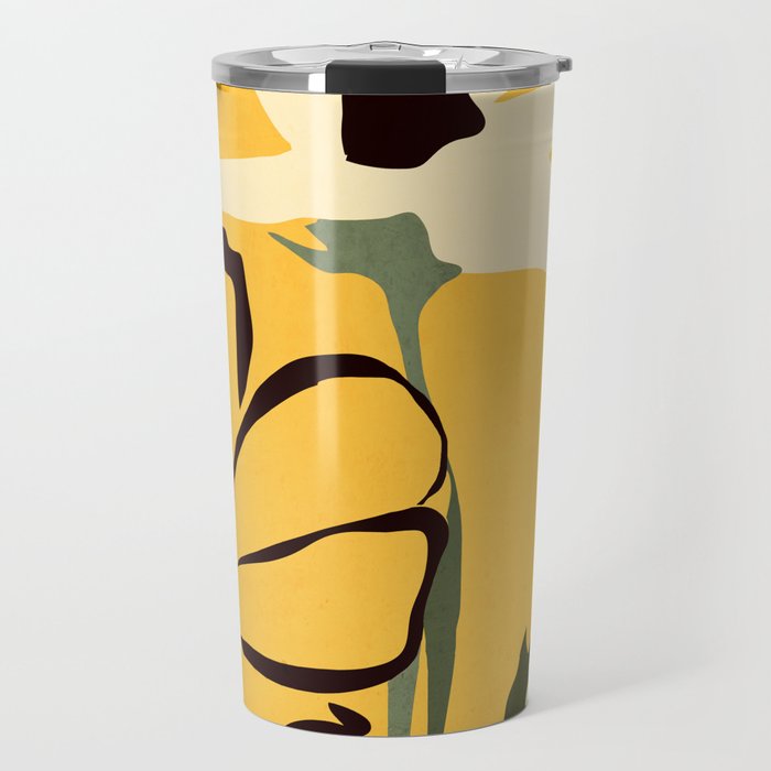 Modern Abstract Art Flowers 10 Travel Mug Gallery Image 1