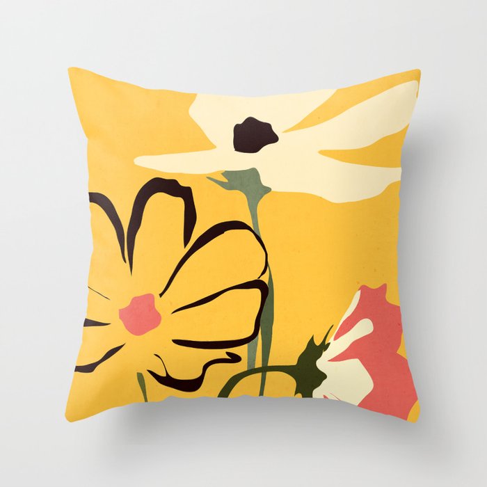 Modern Abstract Art Flowers 10 Throw Pillow Gallery Image 6