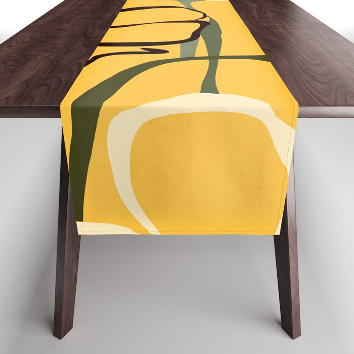 Modern Abstract Art Flowers 10 Table Runner Gallery Image 1