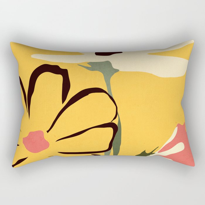 Modern Abstract Art Flowers 10 Rectangular Pillow Gallery Image 2