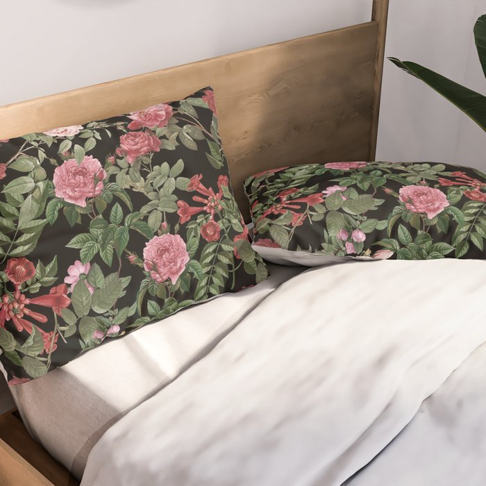 Vintage Roses, Floral Prints Pillow Sham Gallery Image 2
