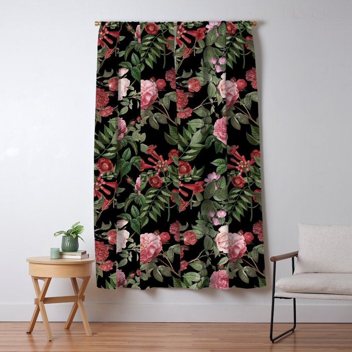 Vintage Roses, Floral Prints Window Curtain Gallery Image 1