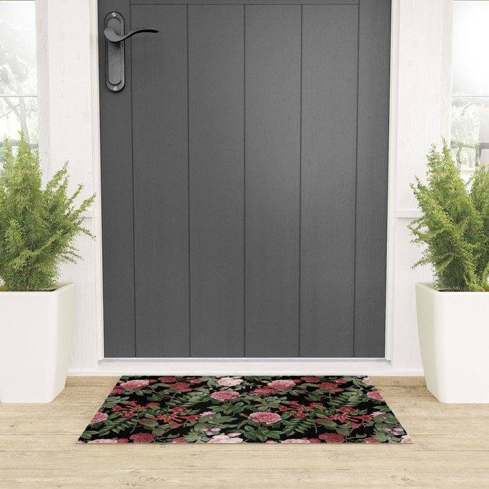 Vintage Roses, Floral Prints Welcome Mat Gallery Image 3