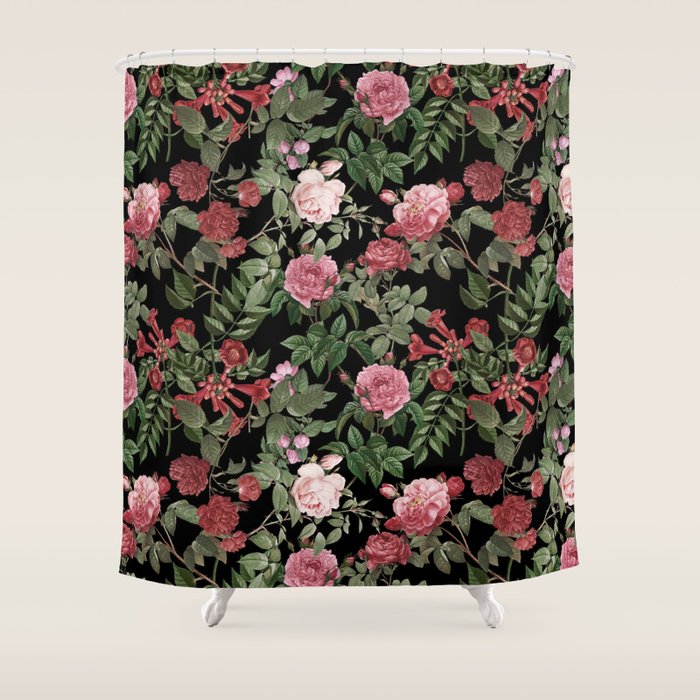 Vintage Roses, Floral Prints Shower Curtain Gallery Image 1