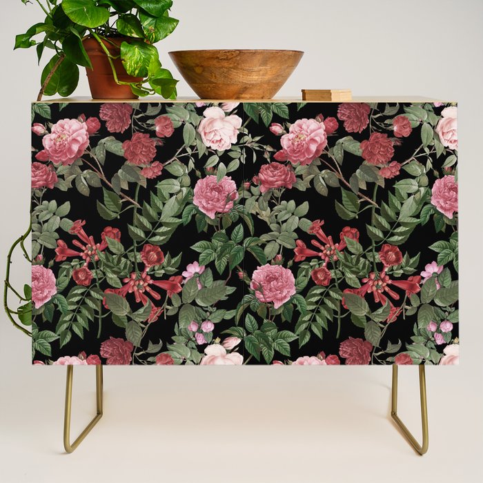 Vintage Roses, Floral Prints Credenza Gallery Image 1