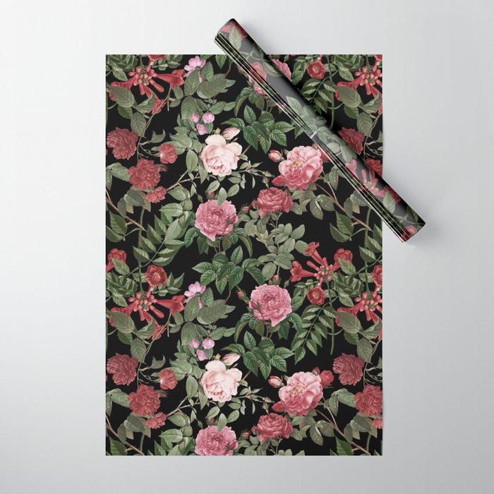 Vintage Roses, Floral Prints Wrapping Paper Gallery Image 1