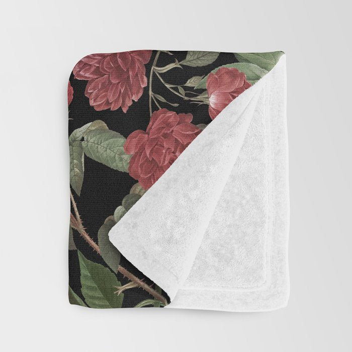 Vintage Roses, Floral Prints Throw Blanket Gallery Image 3