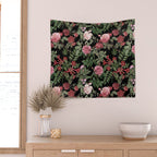 Vintage Roses, Floral Prints Wall Tapestry Gallery Image 2