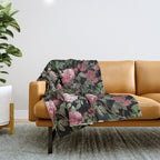 Vintage Roses, Floral Prints Throw Blanket Gallery Image 1