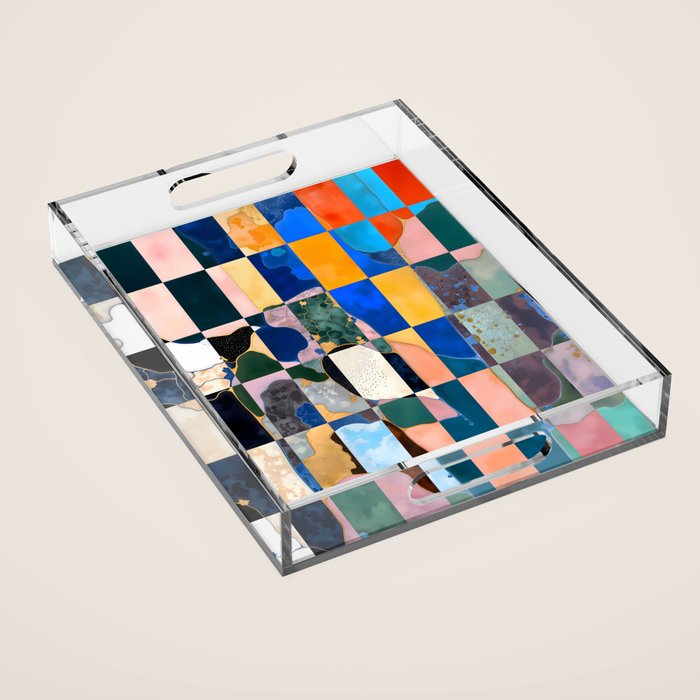 Luxe Checkerboard Acrylic Tray Gallery Image 1