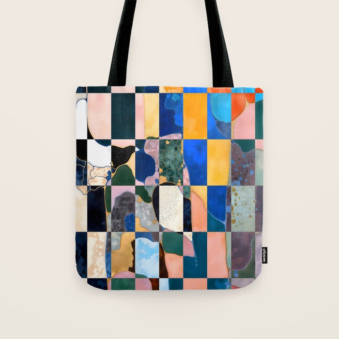 Luxe Checkerboard Tote Bag Gallery Image 1