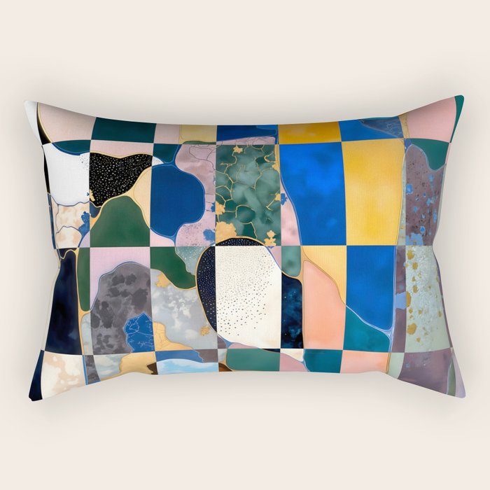 Luxe Checkerboard Rectangular Pillow Gallery Image 1