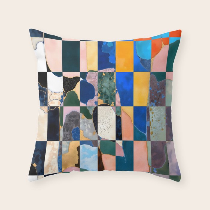 Luxe Checkerboard Throw Pillow Gallery Image 6