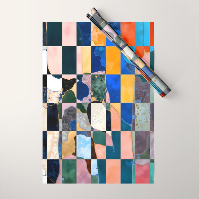 Luxe Checkerboard Wrapping Paper Gallery Image 1
