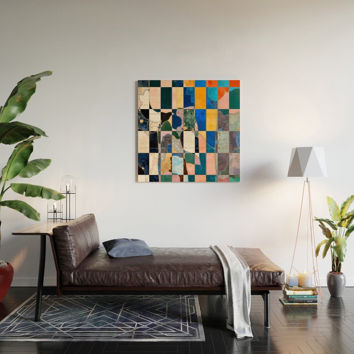 Luxe Checkerboard Wood Wall Art Gallery Image 2