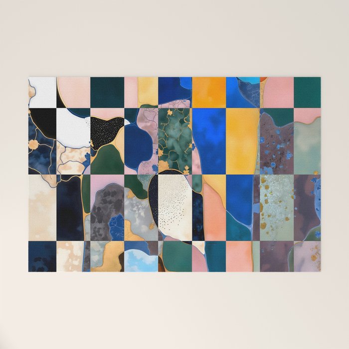 Luxe Checkerboard Welcome Mat Gallery Image 1